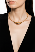 Sereena Sculpted Gold Collar Necklace