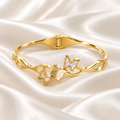 Butterfly Garden Gold Bangle