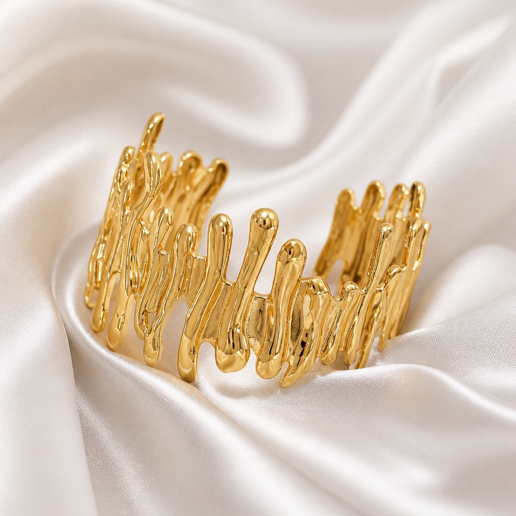 Aurelia Molten Gold Cuff Bracelet