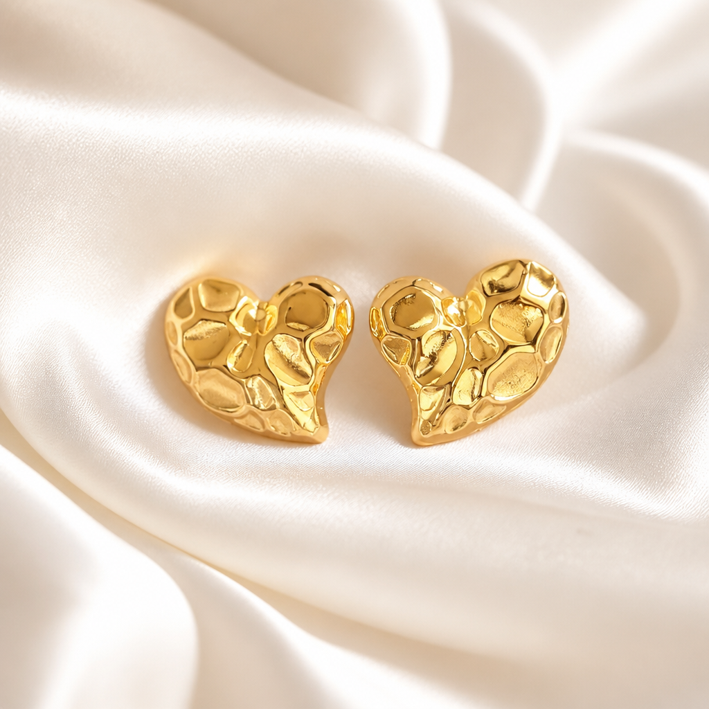 Molten Heart Gold Statement Earrings