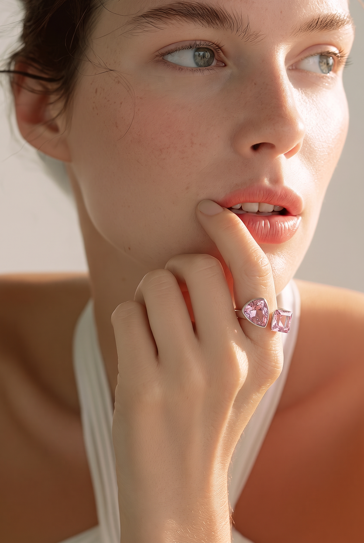 Rosé Duo Pink Crystal Ring
