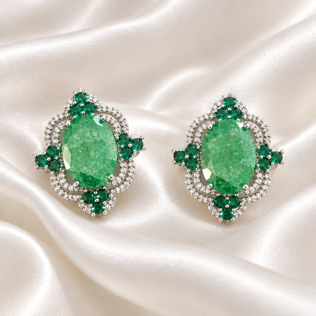 Emerald Empress Statement Studs