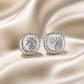 Silver Radiance Sunburst Stud Earrings