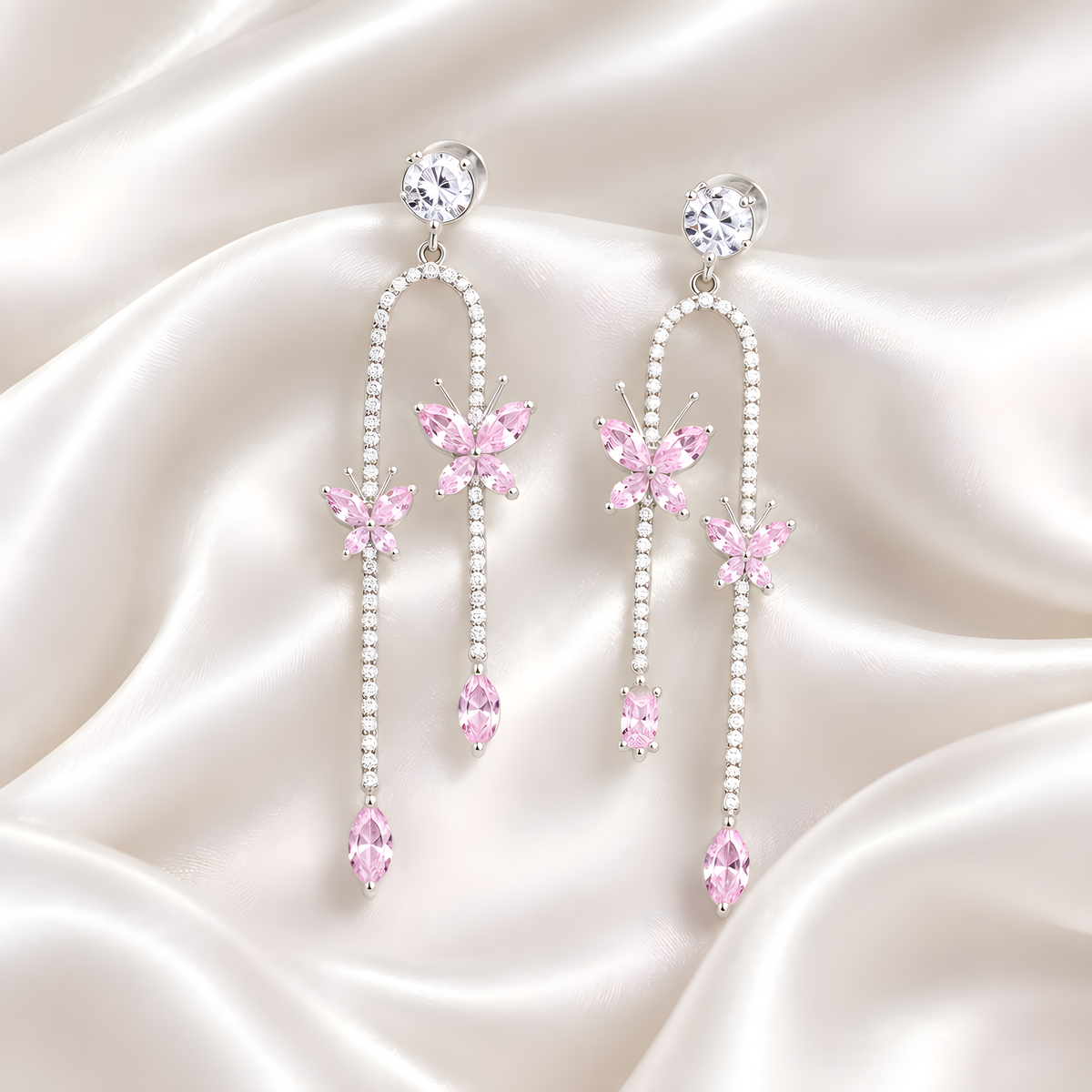 Blush Butterfly Drop Earrings