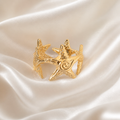 Celestial Sunburst Gold Ring
