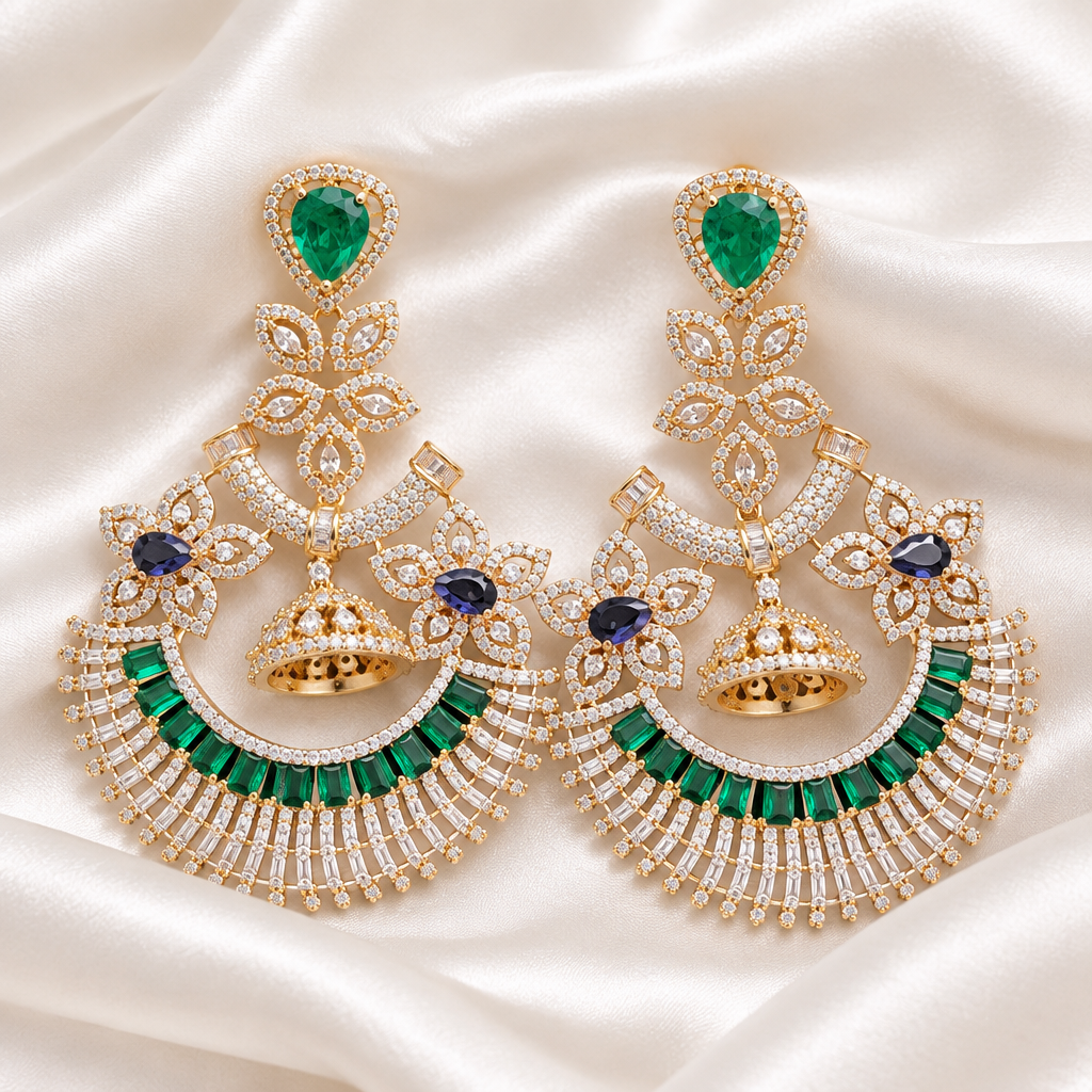 Emerald Garden Chandbali Earrings