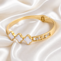 Ivoria Triple Clover Gold Bangle