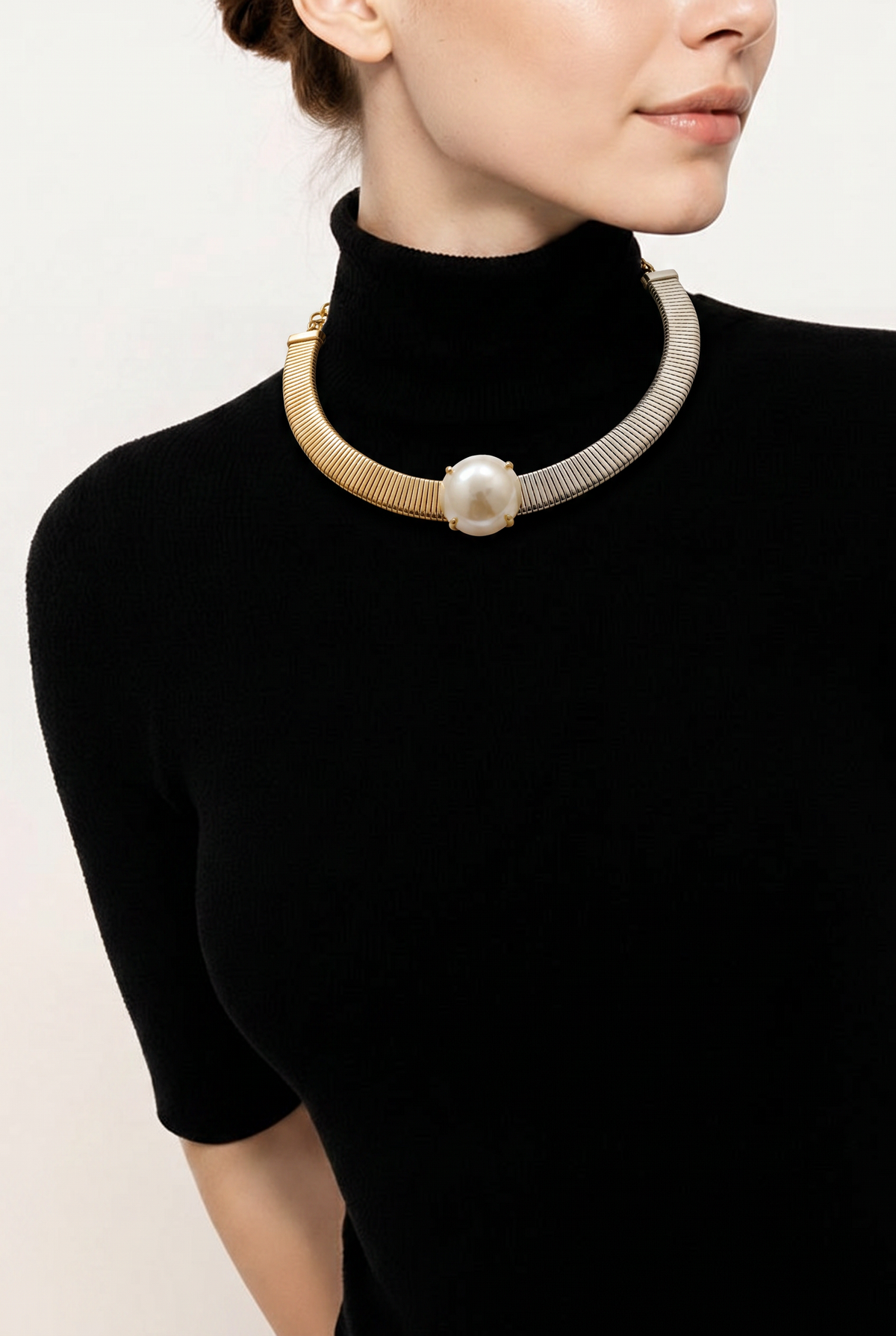 Celeste Two-Tone Pearl Collar Necklace