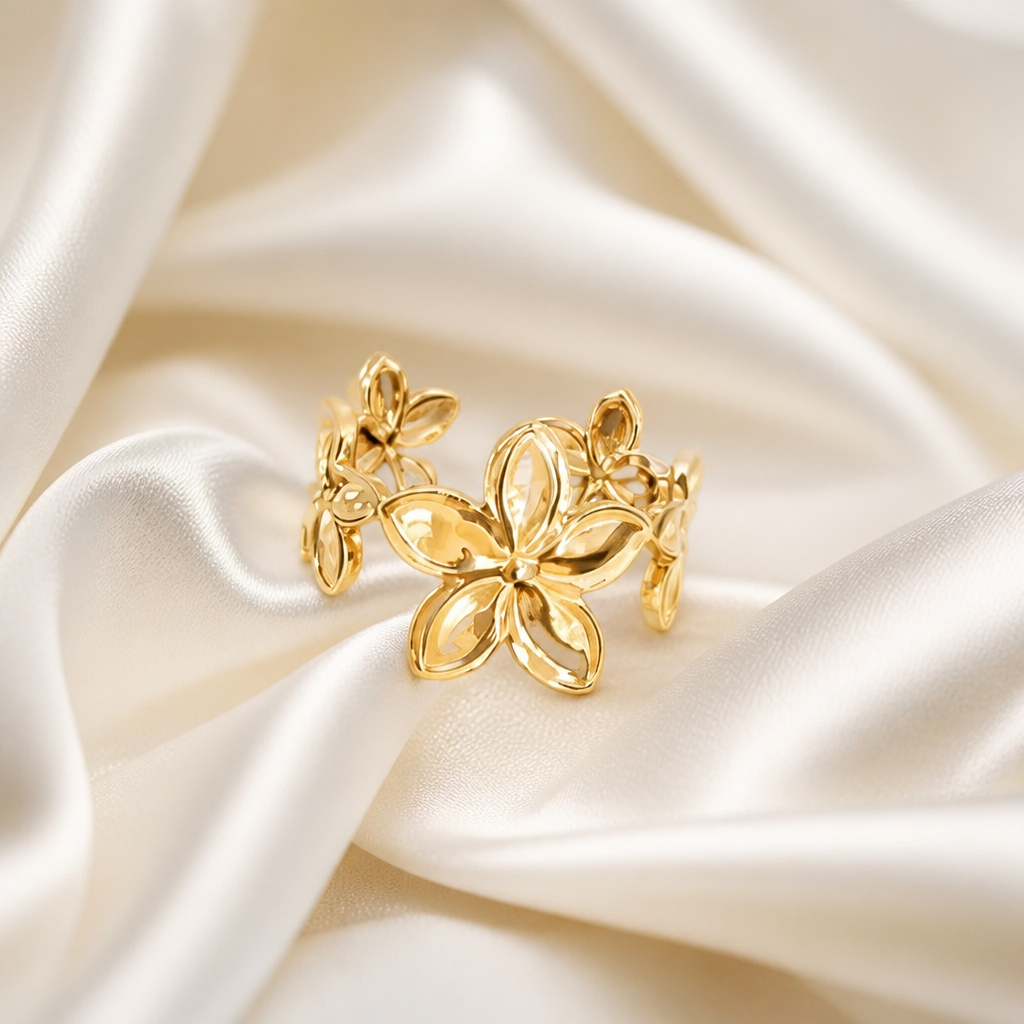 Fleur Golden Blossom Statement Ring