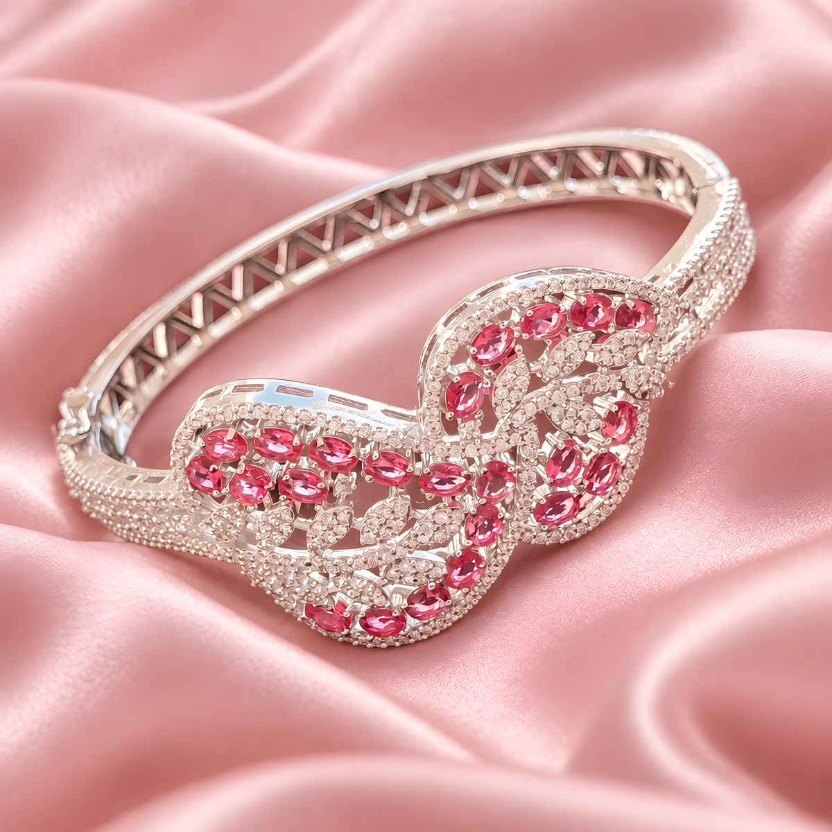 Blush Butterfly Statement Bangle