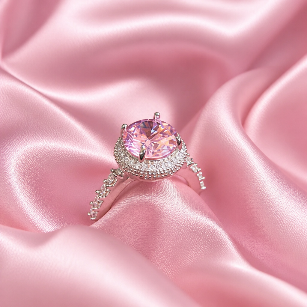 Rosé Celeste Halo Ring