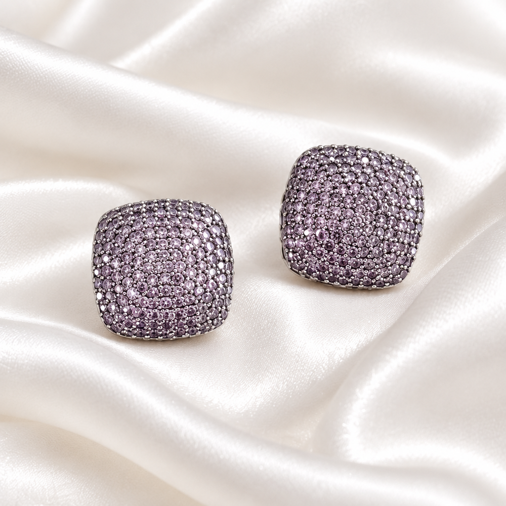 Amethyst Stardust Statement Studs