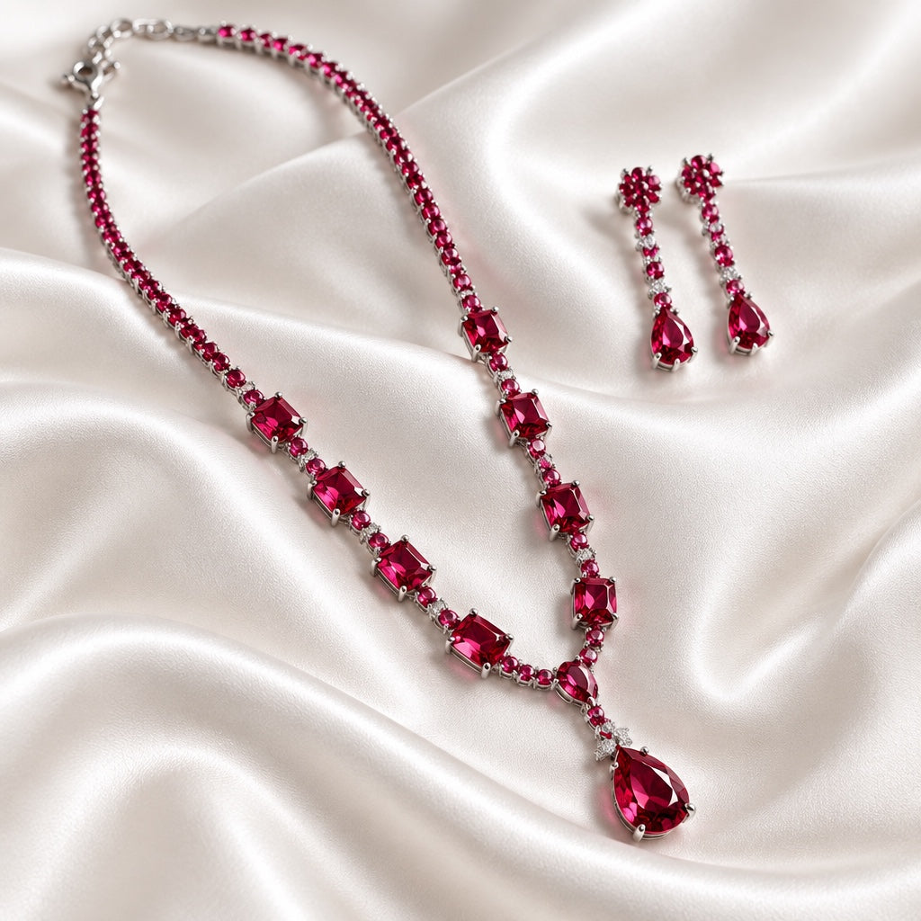 Ruby Radiance Necklace Set