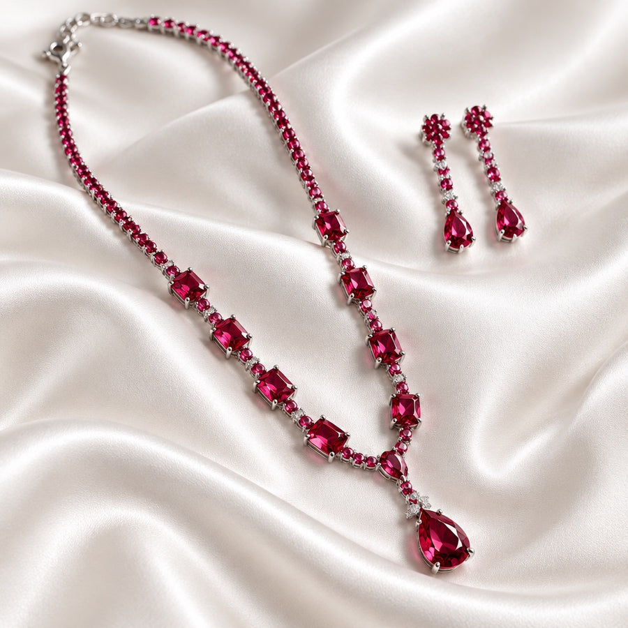 Ruby Radiance Necklace Set