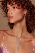 Celeste Rose Gold Crystal Lariat Necklace