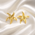 Golden Starfish Stud Earrings