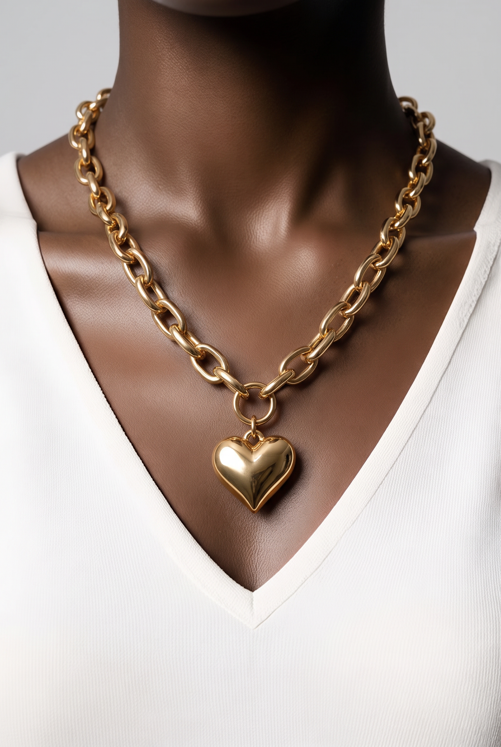 Valentina Heart Charm Gold Necklace