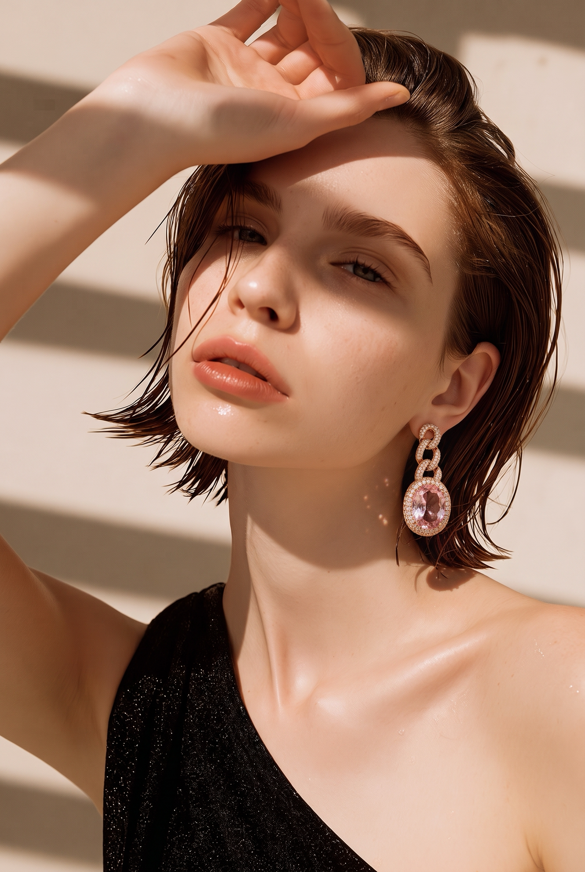 Blush Royale Chain Drop Earrings