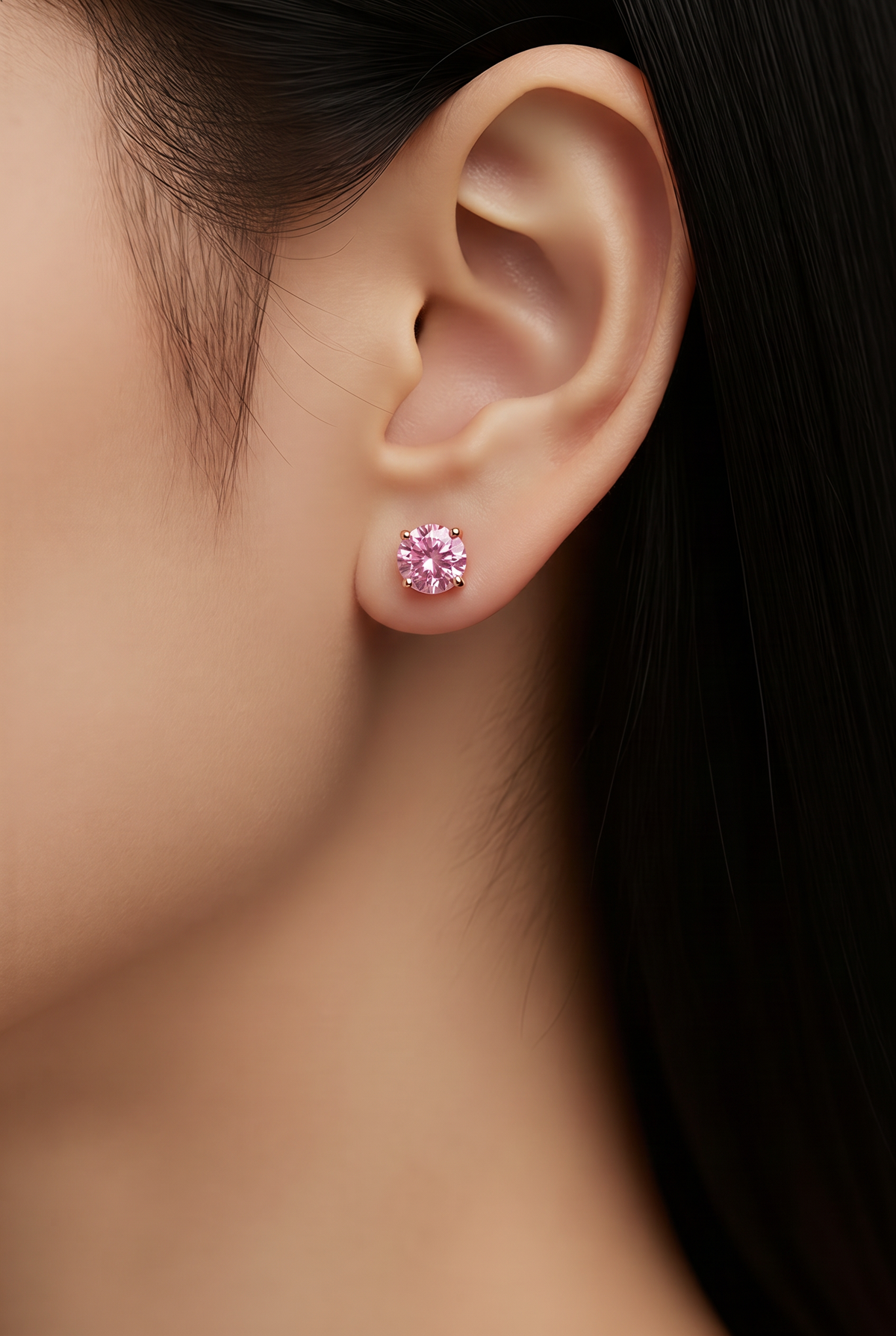 Rosé Spark Pink Crystal Stud Earrings