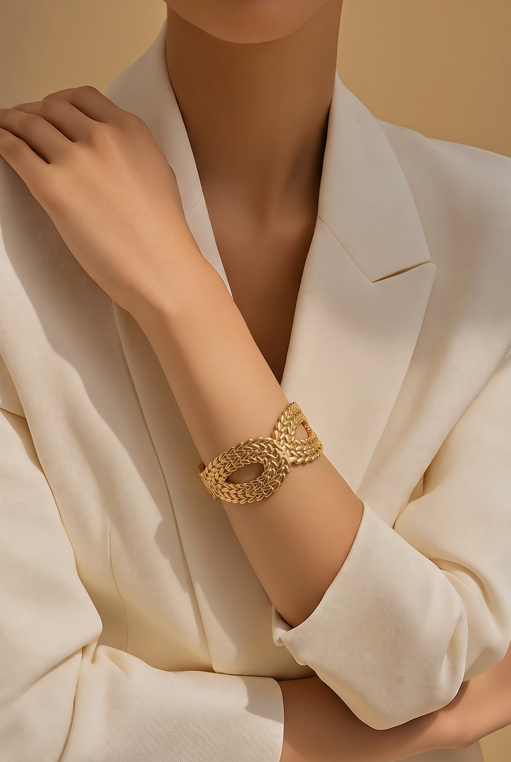 Seraphina Woven Gold Statement Cuff