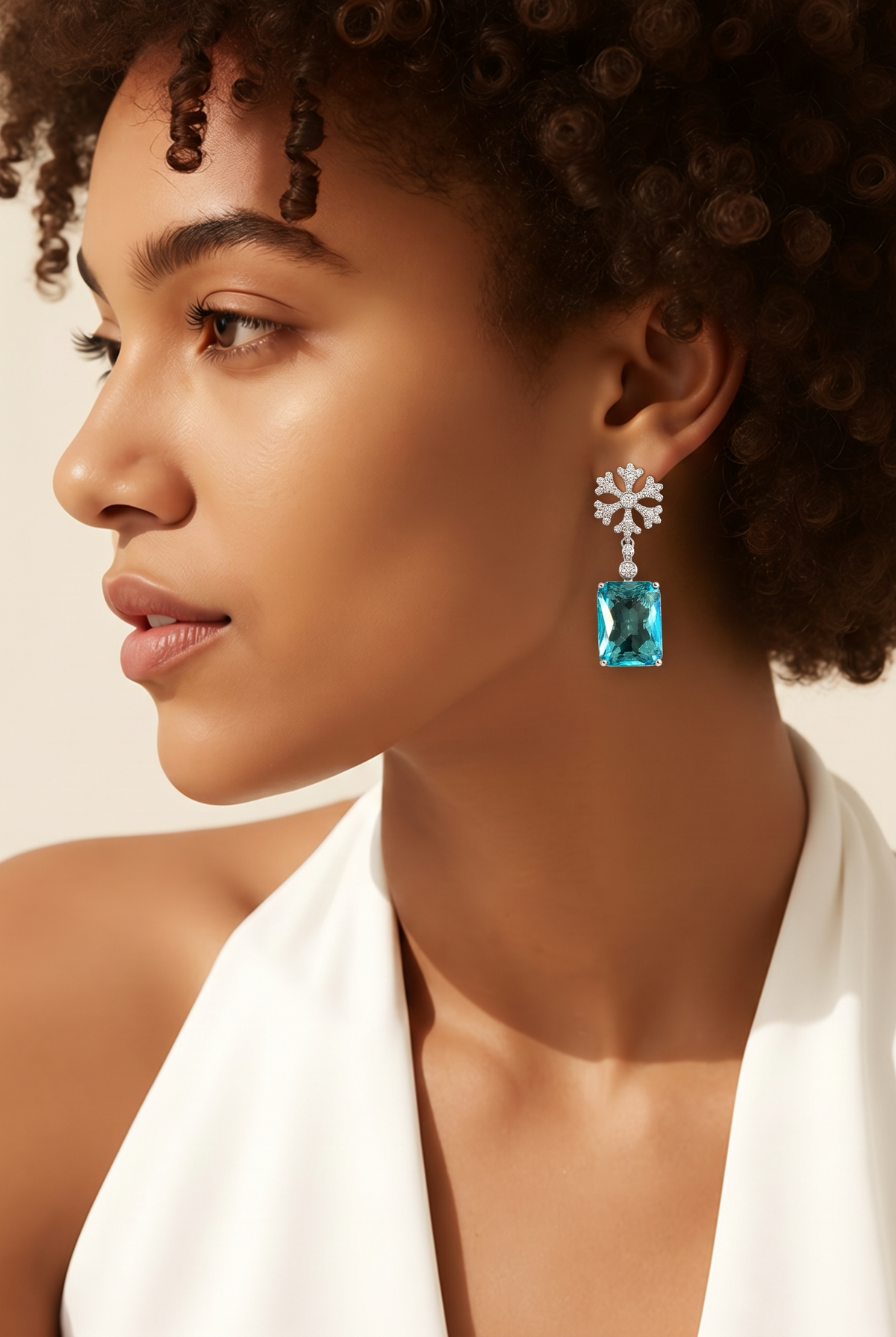 Azure Frost Statement Earrings