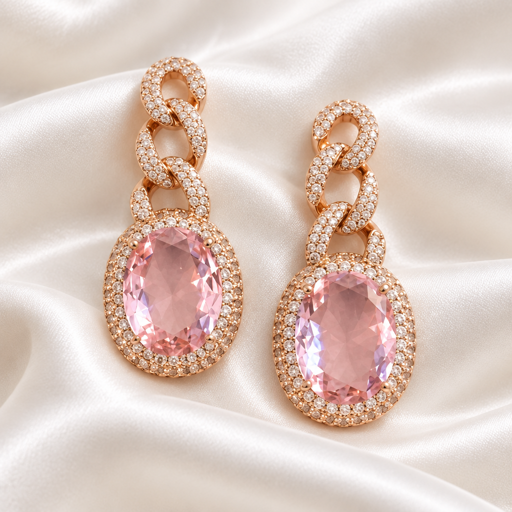 Blush Royale Chain Drop Earrings
