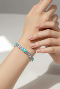 Turquoise Eye Silver Bangle