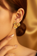 Celeste Sculpted Petal Stud Earrings