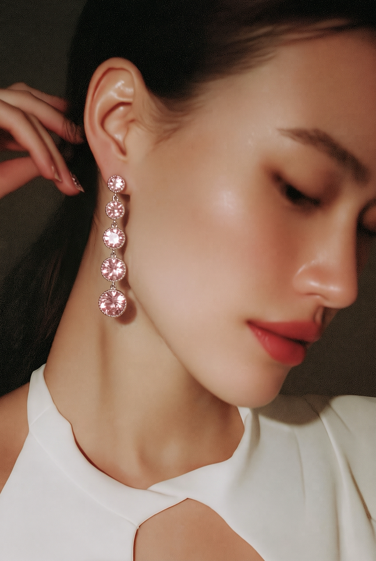 Blush Cascade Drop Earrings
