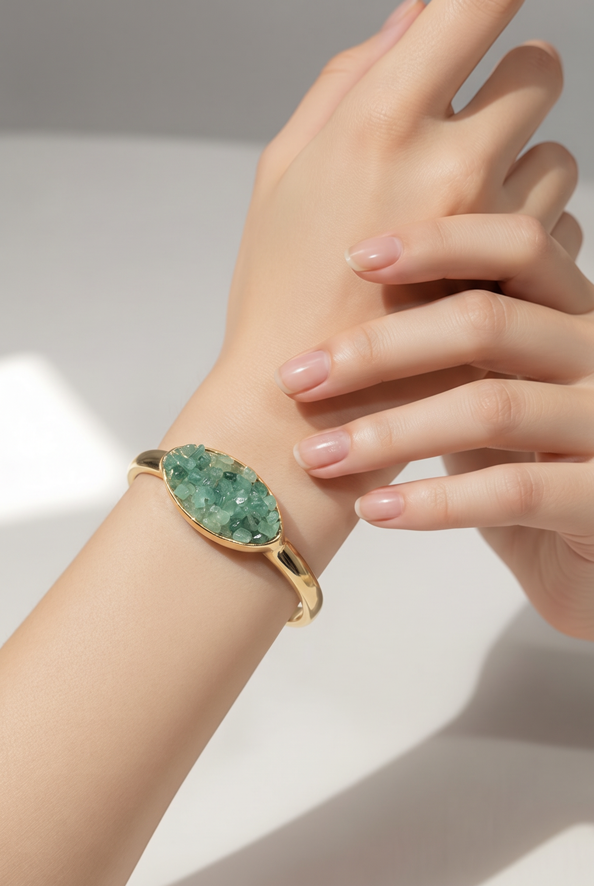 Celeste Mint Stone Cuff Bracelet