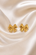 Petite Golden Bow Stud Earrings