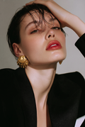 Golden Seashell Statement Earrings