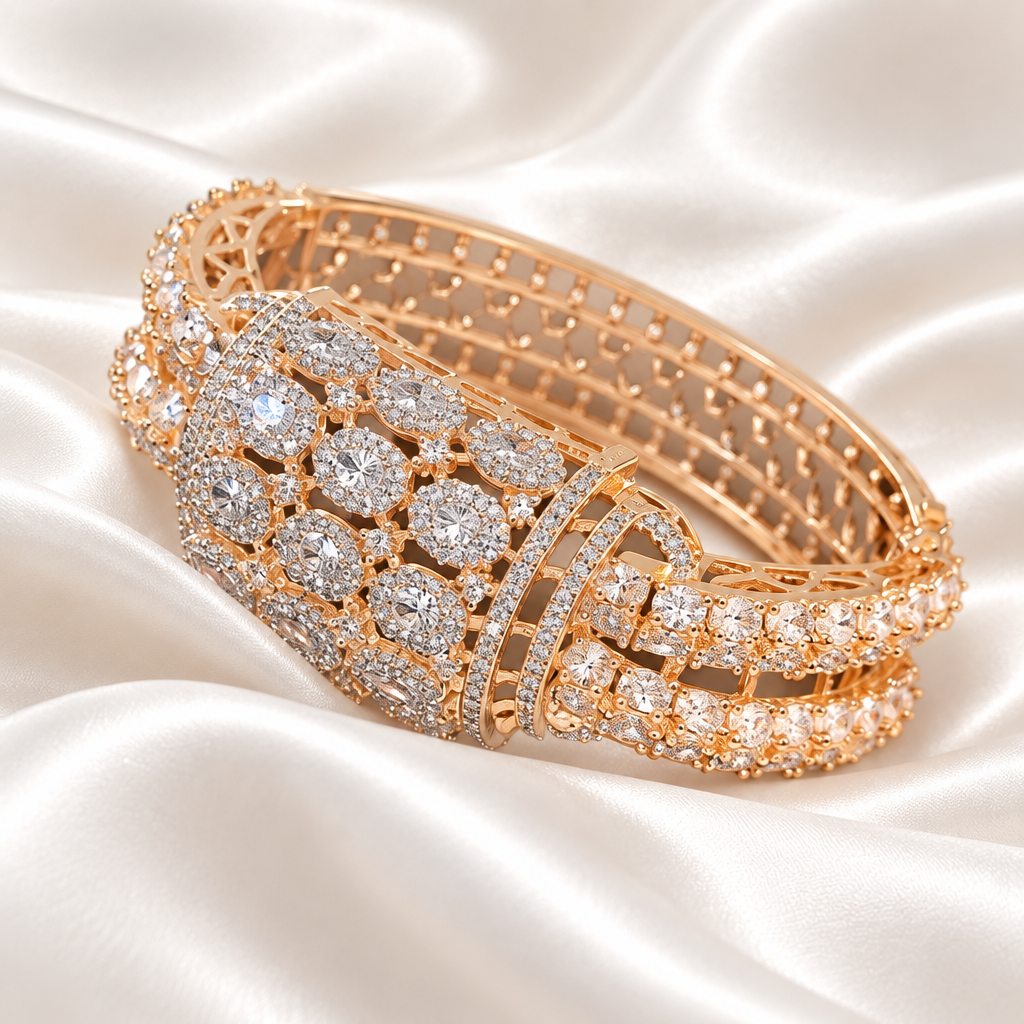 Champagne Radiance Statement Bangle