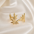 Golden Botanical Leaf Ring