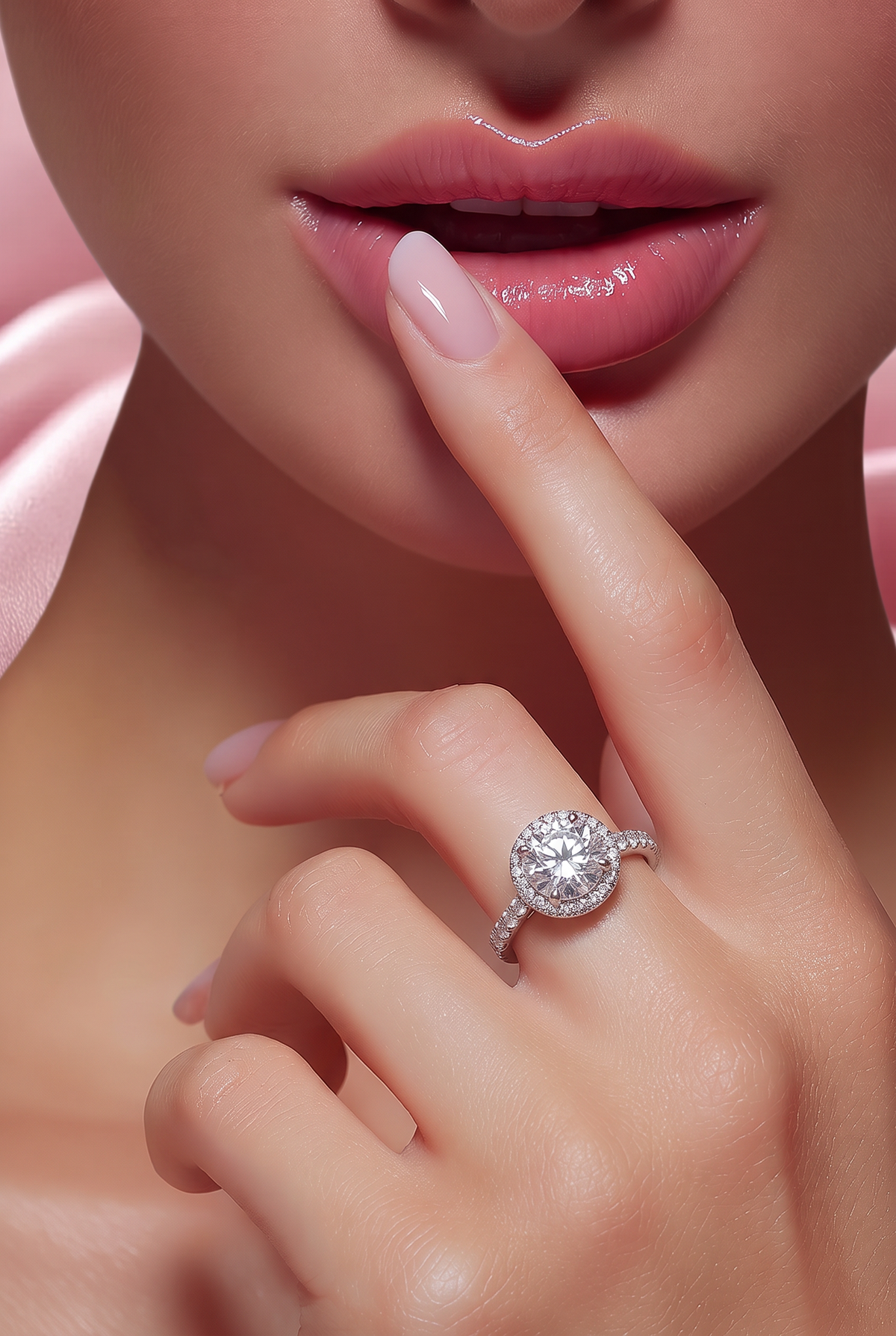 Celeste Radiance Halo Ring