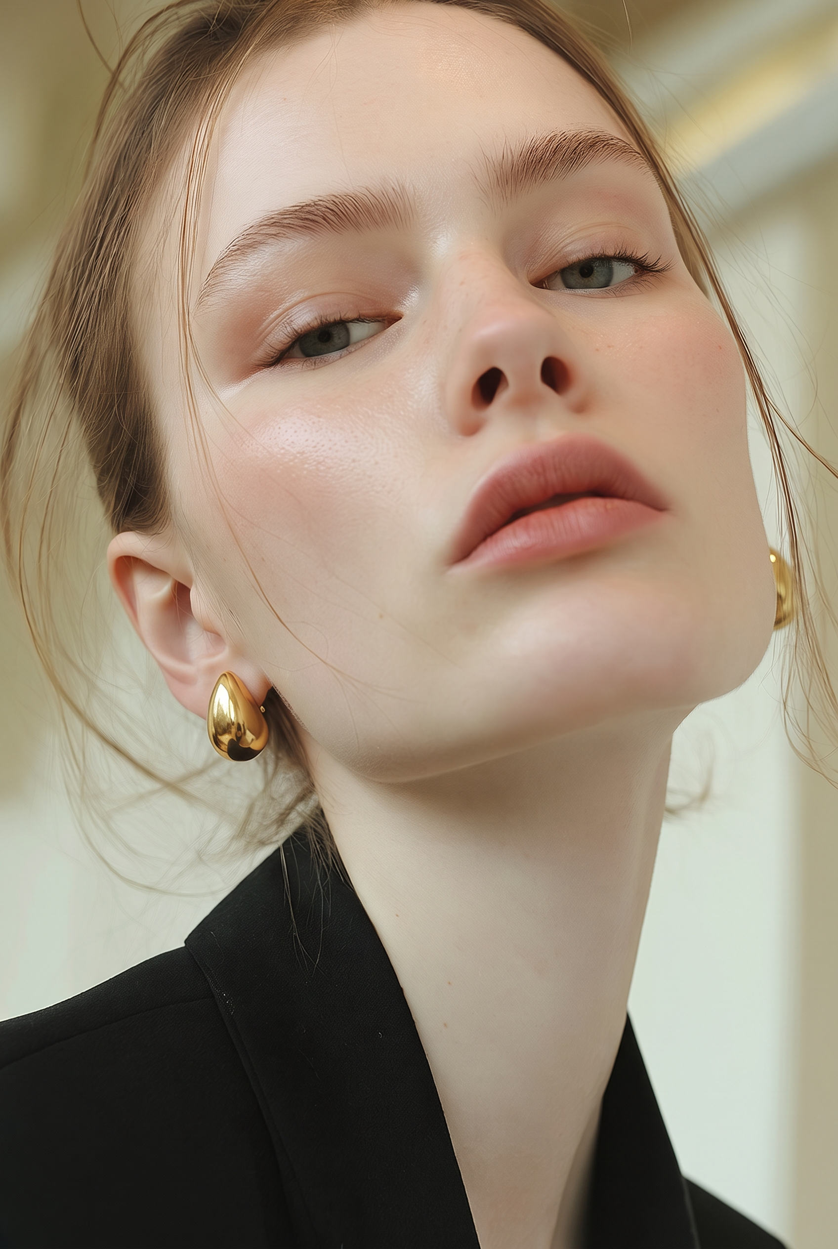 Golden Teardrop Statement Earrings