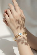 Pearl Eye Floral Bangle