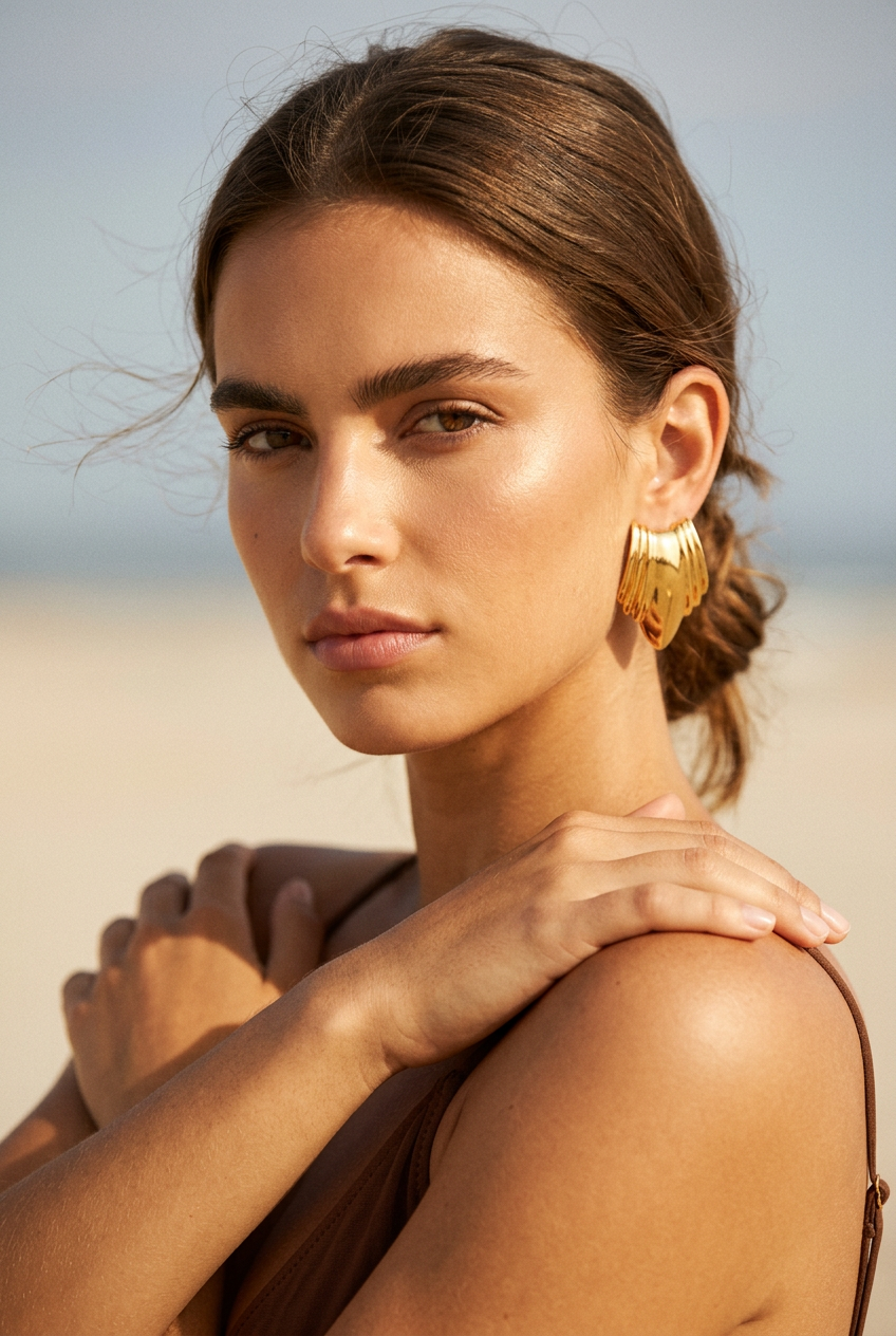 Aurelia Sculpted Gold Statement Earrings