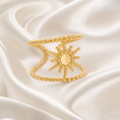 Solara Sunburst Gold Statement Ring