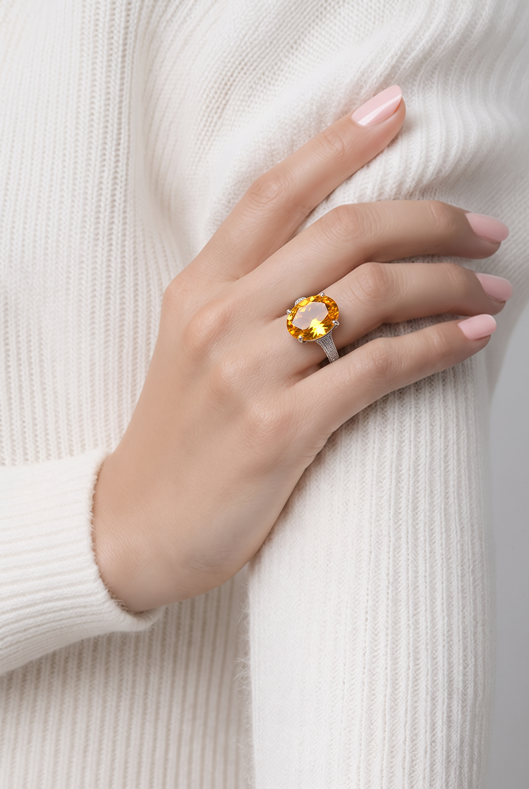 Soleil Golden Oval Statement Ring