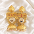 Rajwada Pearl Jhumka Statement Earrings