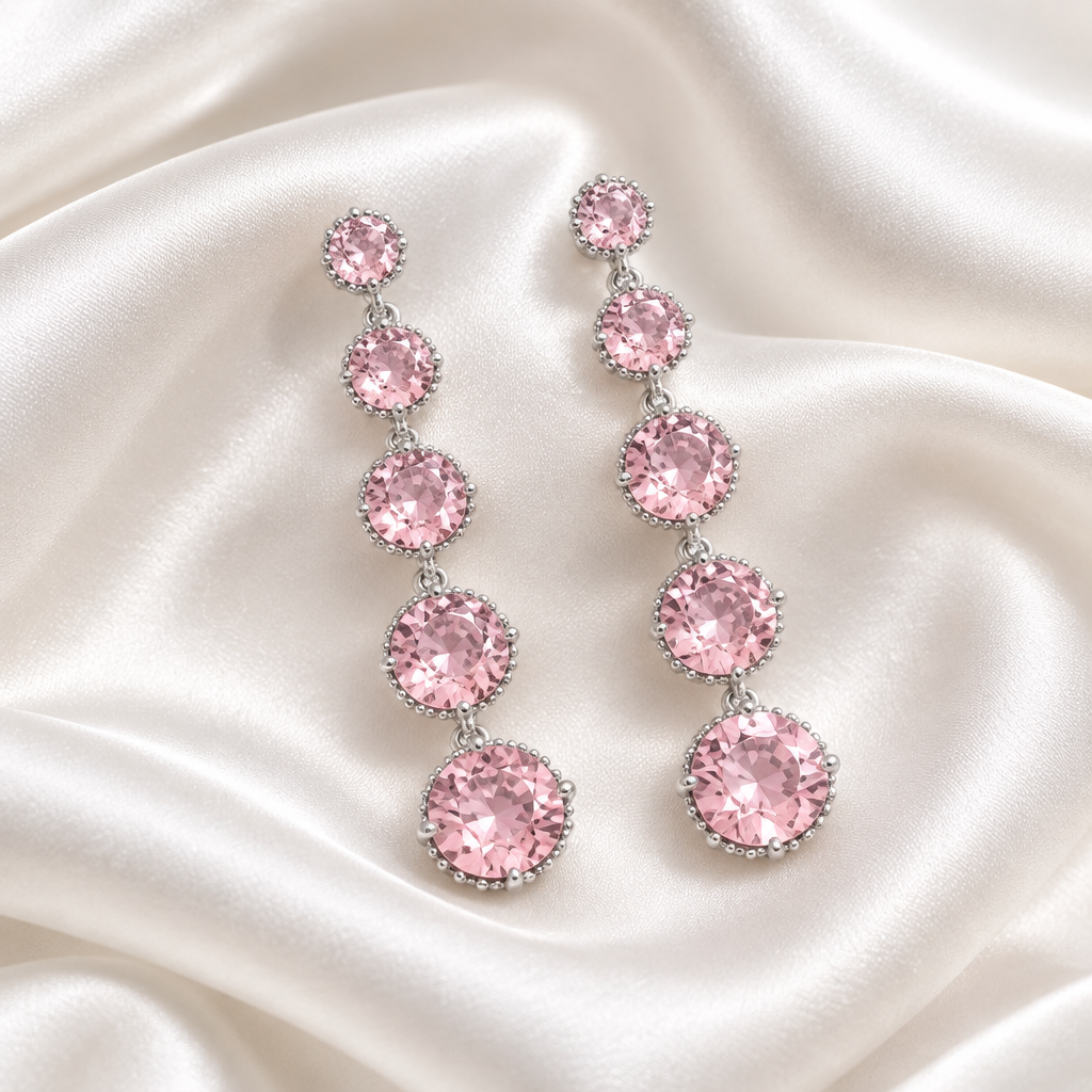 Blush Cascade Drop Earrings