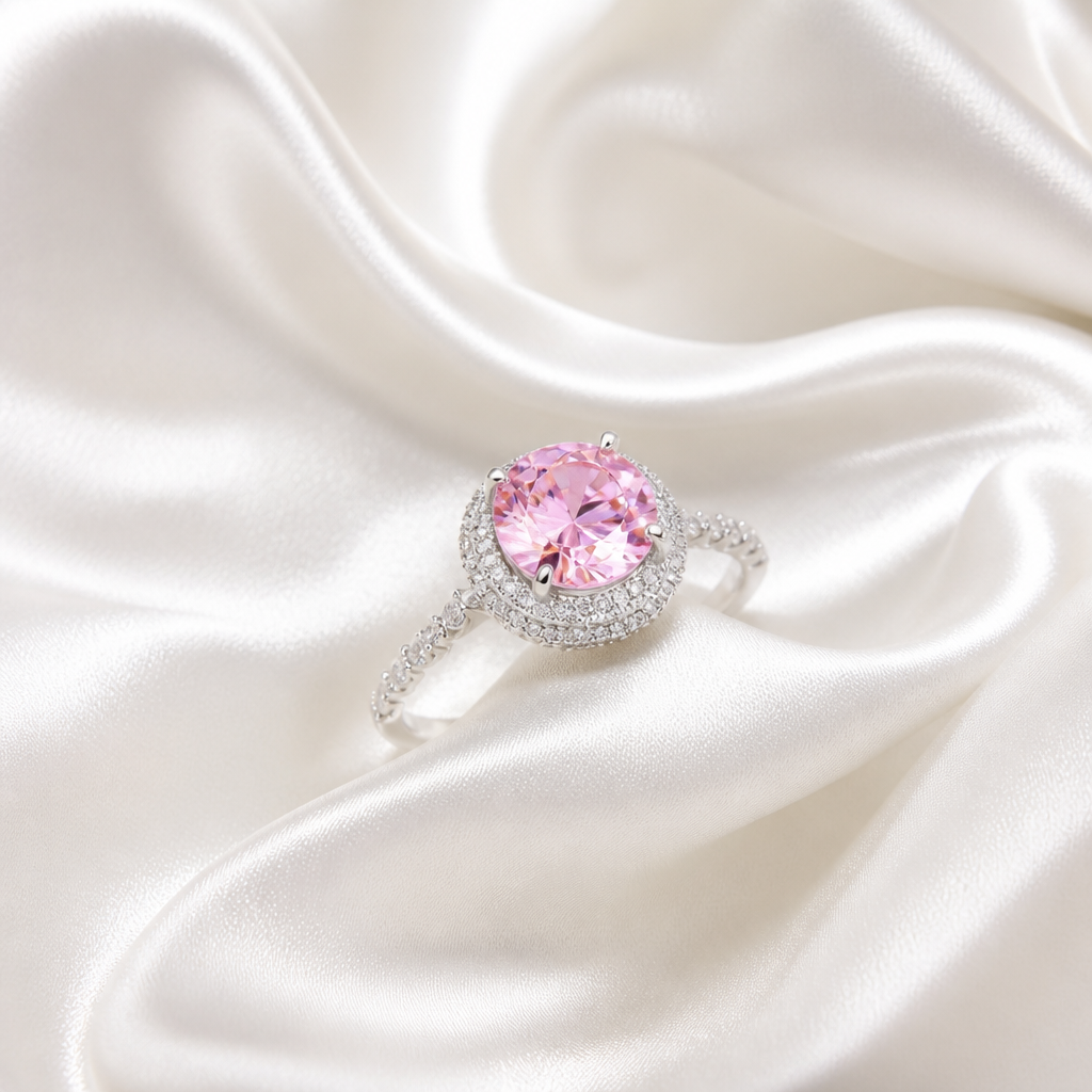 Rosé Celeste Halo Ring