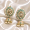 Firoza Kundan Meenakari Jhumka Earrings