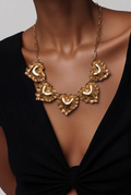 Amouré Golden Hearts Statement Necklace
