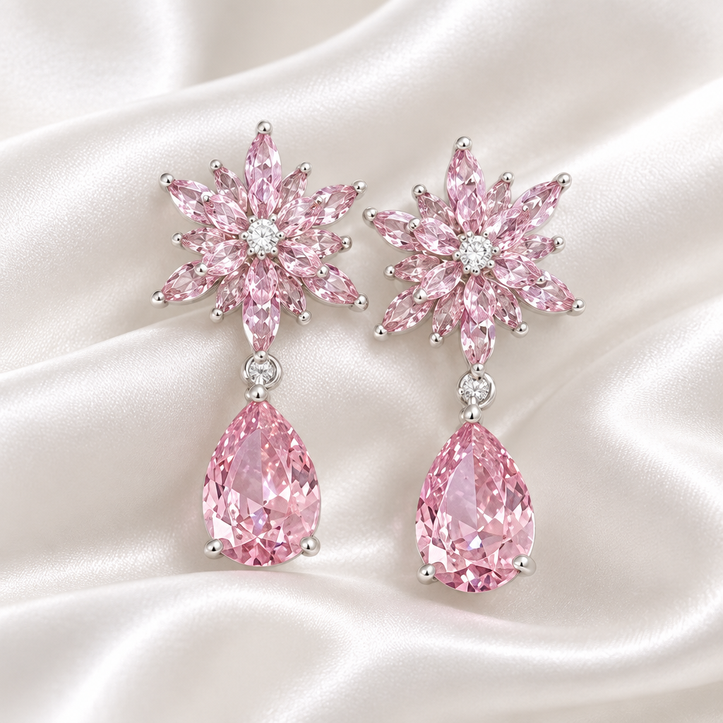 Blush Blossom Drop Earrings