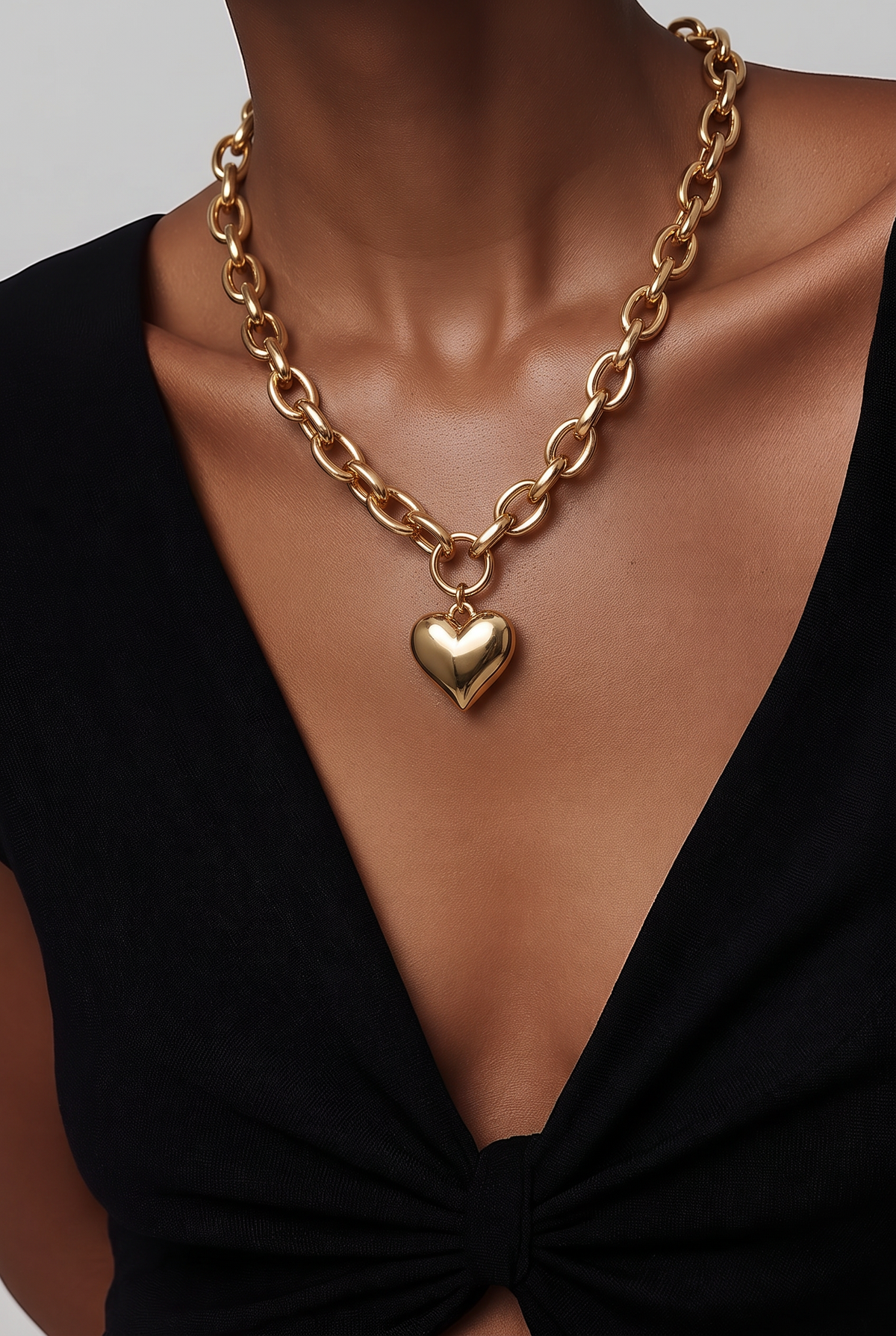 Valentina Heart Charm Gold Necklace