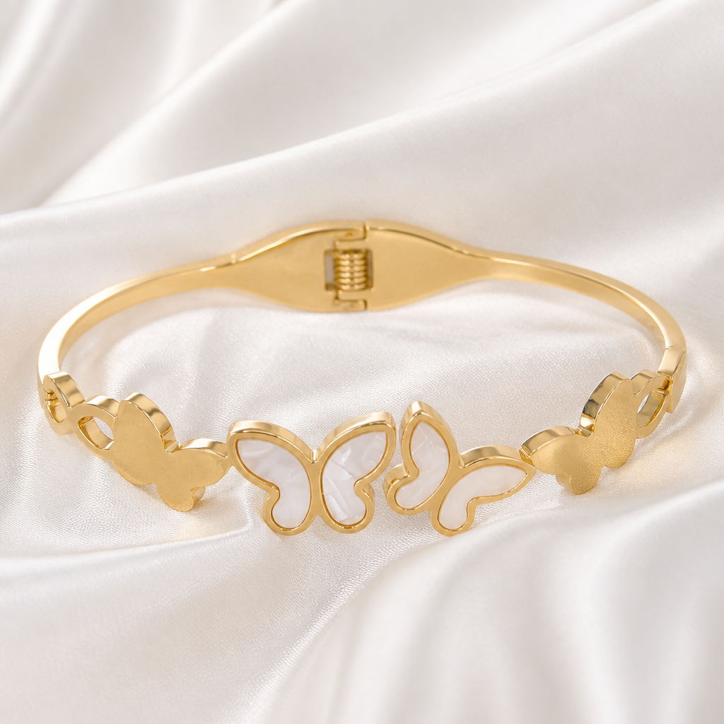 Seraphina Butterfly Gold Bangle