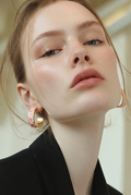 Blush Pink Luxe Gold-Tone Hoop Earrings