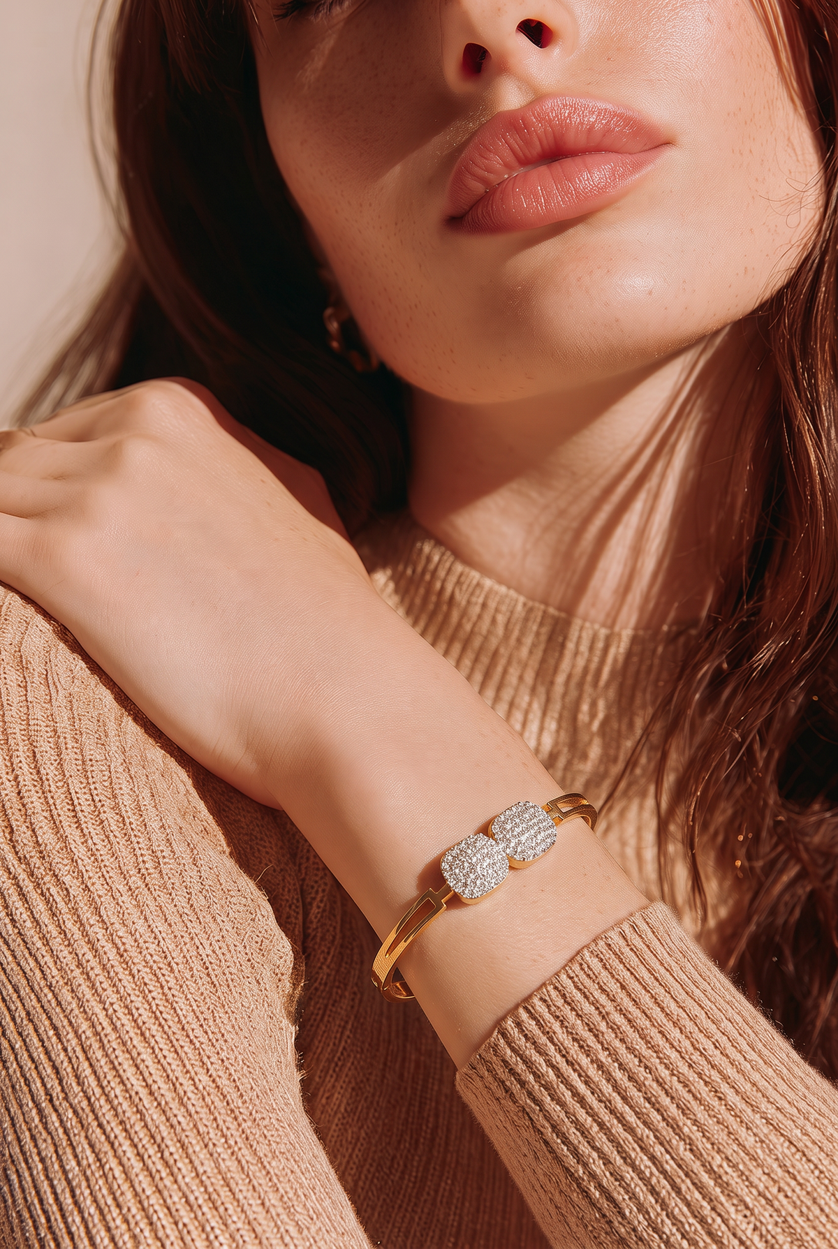 Amara Crystal Duo Gold Bangle